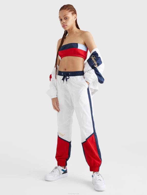 ג'וגרים ארוגים חסומים בצבע NX202278 לבן/רב Tommy Hilfiger