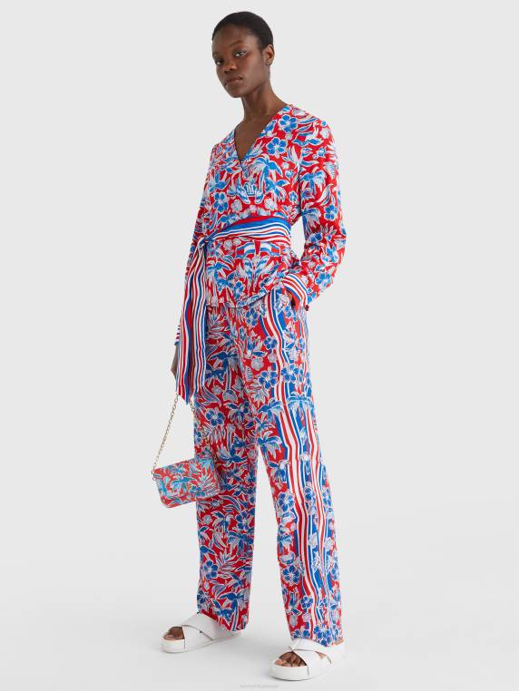 מכנסיים רגועים בהדפס צעיף NX202288 צעיף האי אדום Tommy Hilfiger