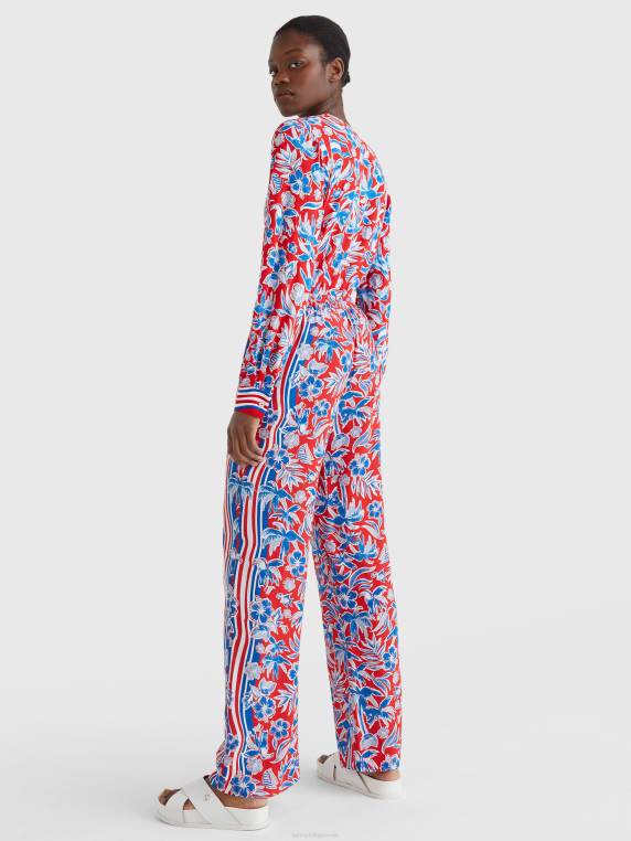 מכנסיים רגועים בהדפס צעיף NX202288 צעיף האי אדום Tommy Hilfiger