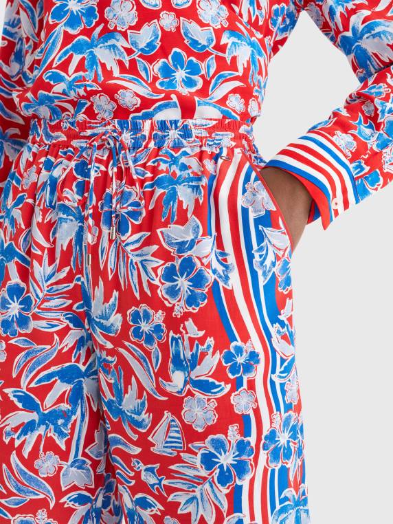 מכנסיים רגועים בהדפס צעיף NX202288 צעיף האי אדום Tommy Hilfiger