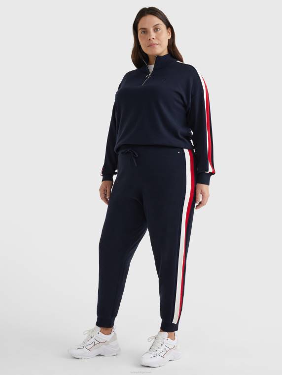 נעלי ספורט עם פסים מכותנה אורגנית NX202297 שמיים מדבריים Tommy Hilfiger