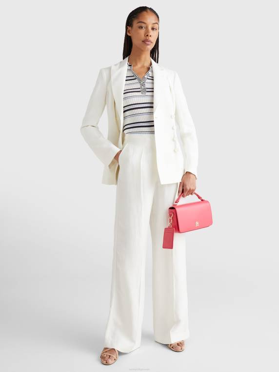 הכן מכנסיים מותאמים לרגליים רחבות NX202315 שֶׁנהָב Tommy Hilfiger