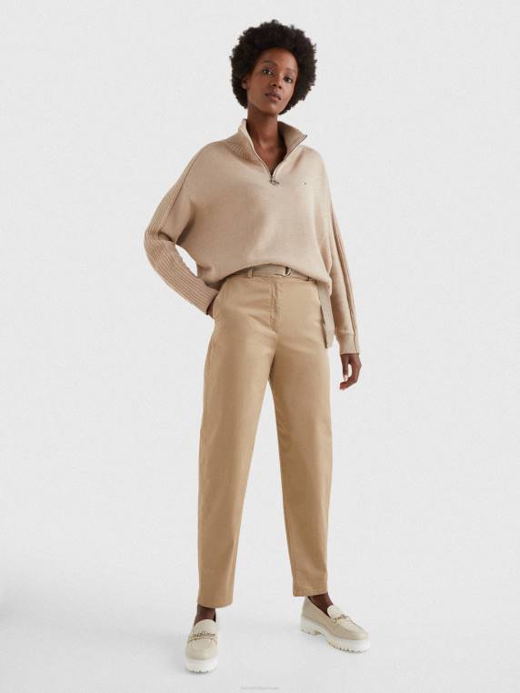 צ'ינו רגליים מחודדות עם חגורה מותן NX202323 בז' Tommy Hilfiger