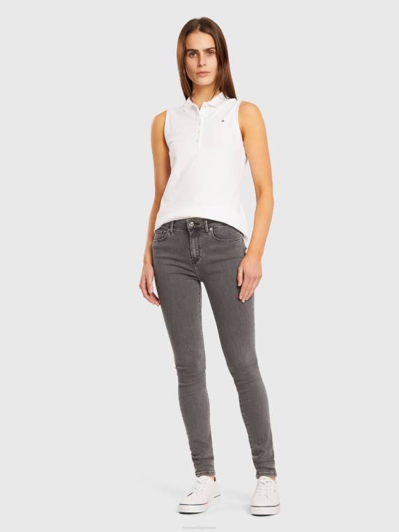 פולו דק ללא שרוולים NX202343 האופטי הלבן Tommy Hilfiger