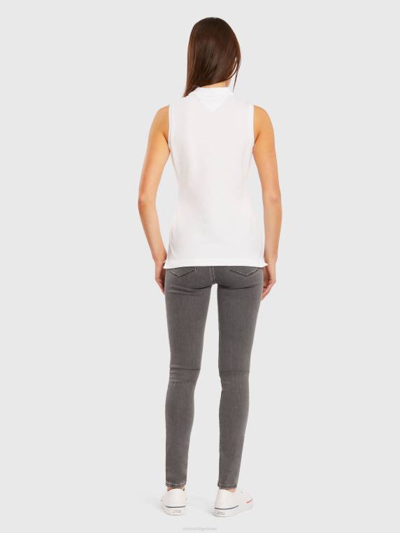 פולו דק ללא שרוולים NX202343 האופטי הלבן Tommy Hilfiger