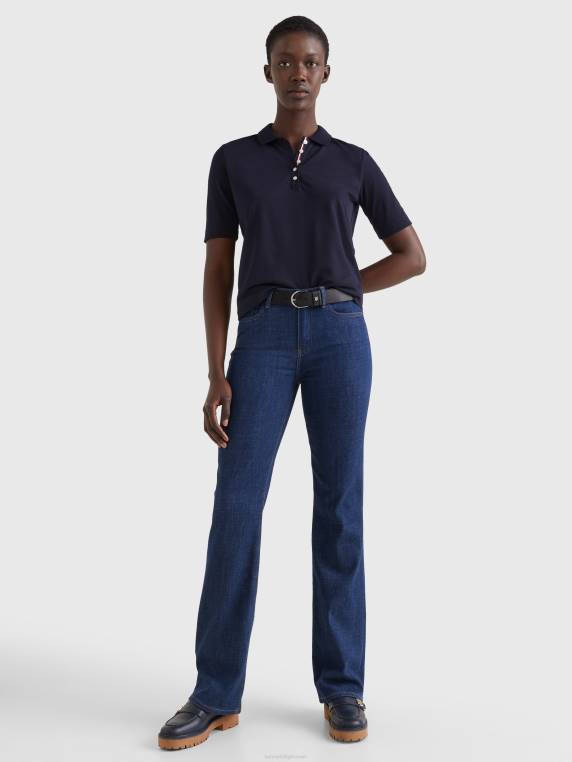 פולו חצי שרוול ייחודי בהתאמה רגועה NX202356 שמיים מדבריים Tommy Hilfiger