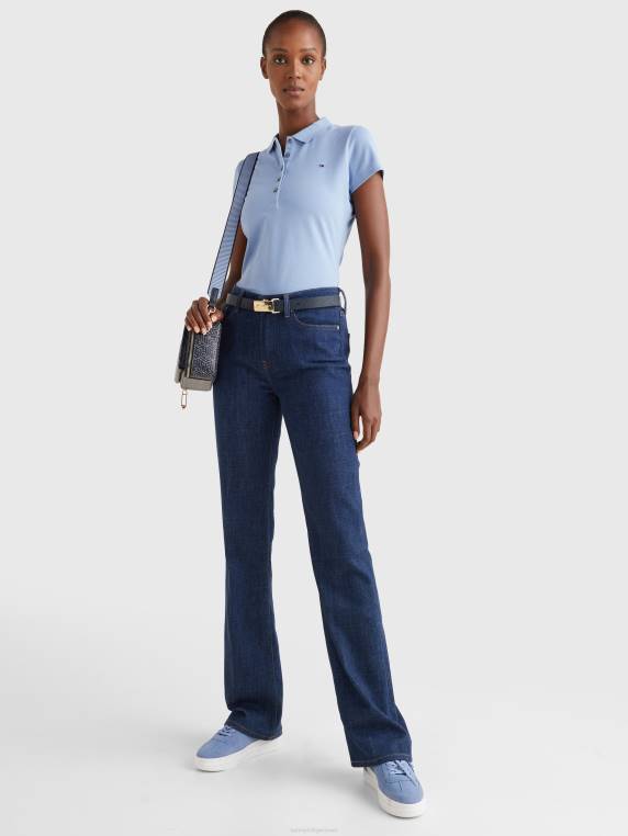 פיקה פולו בגזרה דקיקה NX202361 כחול ירח Tommy Hilfiger