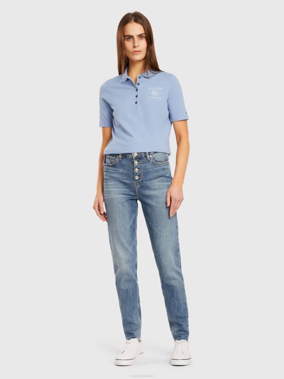 פולו ורדים רגיל NX202363 כחול ירח Tommy Hilfiger