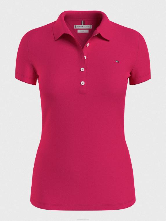 פיקה פולו בגזרה דקיקה NX202366 פאר ורוד Tommy Hilfiger
