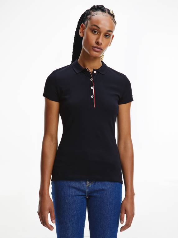 חולצת פולו עם פס גלובלי NX202371 שמיים מדבריים Tommy Hilfiger