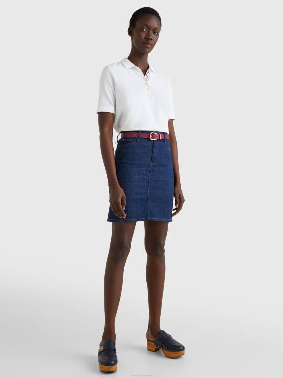 פולו חצי שרוול ייחודי בהתאמה רגועה NX202372 האופטי הלבן Tommy Hilfiger