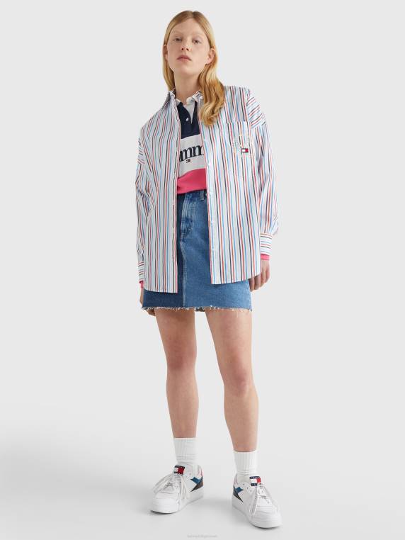 חולצת סבא פסים NX202390 לבן/רב Tommy Hilfiger