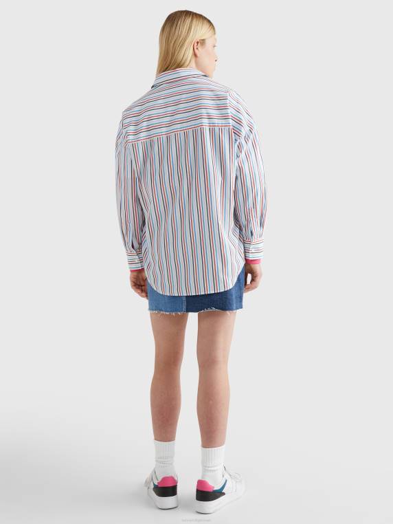 חולצת סבא פסים NX202390 לבן/רב Tommy Hilfiger