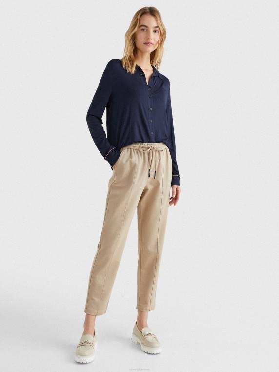 חולצת ג'רסי מונוגרמה בכושר רגיל NX202408 שמיים מדבריים Tommy Hilfiger