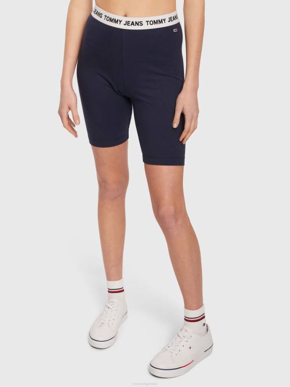 מכנסי מחזור קצרים עם חגורת לוגו NX202430 צי הדמדומים Tommy Hilfiger
