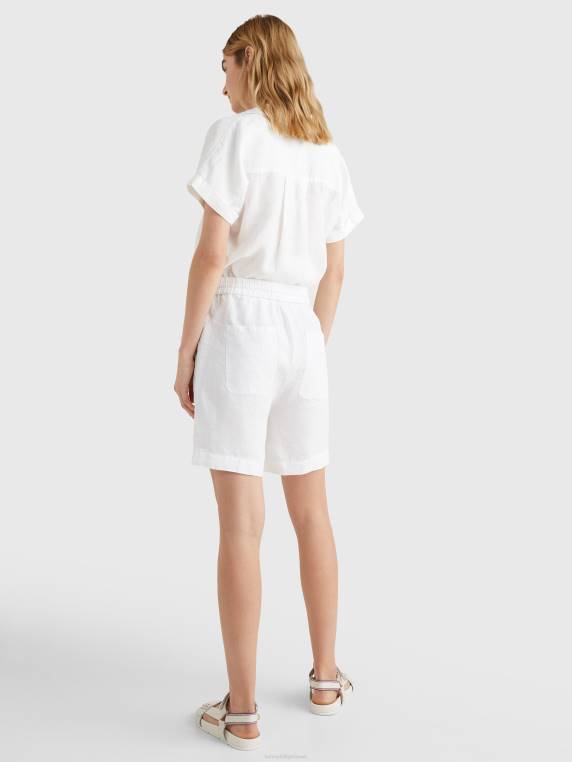 פשתן קצר בכושר רגוע NX202434 לבן Tommy Hilfiger