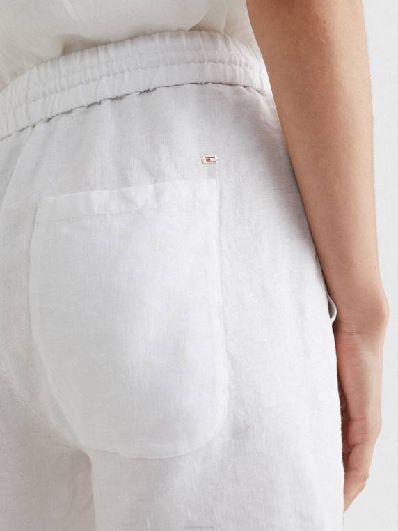 פשתן קצר בכושר רגוע NX202434 לבן Tommy Hilfiger