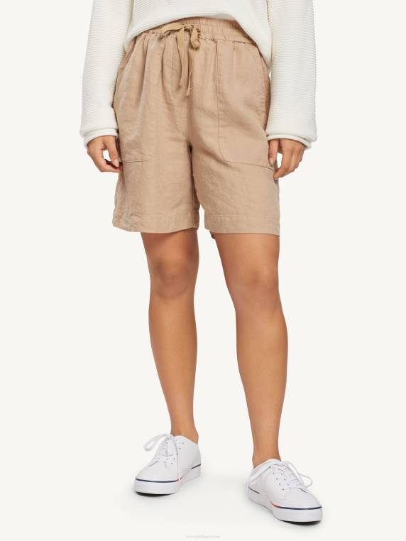 פשתן קצר בכושר רגוע NX202437 בז' Tommy Hilfiger