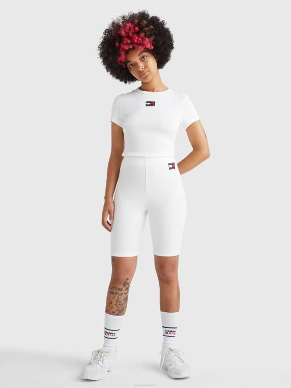 מכנסי אופניים סרוגים בצלעות תג NX202438 אקרו Tommy Hilfiger