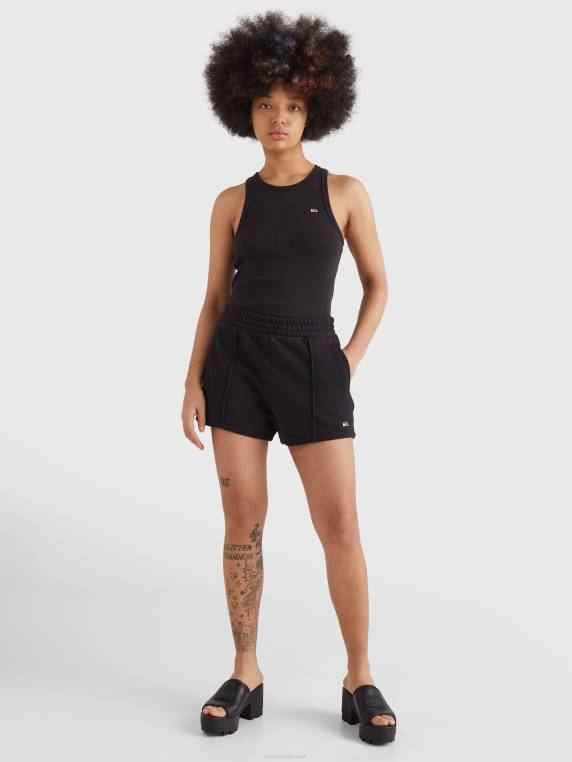 מכנסי כותנה אורגנית חיונית NX202440 שָׁחוֹר Tommy Hilfiger