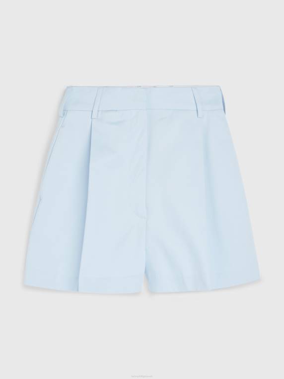 מכנסי קפלים בקומה גבוהה NX202443 כחול מבריז Tommy Hilfiger