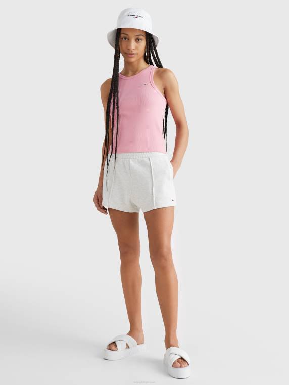 מכנסי כותנה אורגנית חיונית NX202446 אברש אפור כסוף Tommy Hilfiger