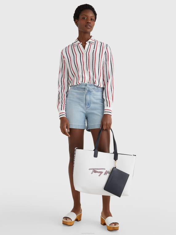 מכנסיים קצרים עם חגורה לגובה NX202460 דֵנִים Tommy Hilfiger