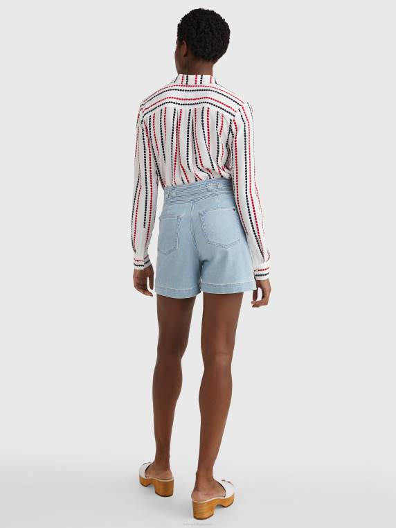 מכנסיים קצרים עם חגורה לגובה NX202460 דֵנִים Tommy Hilfiger