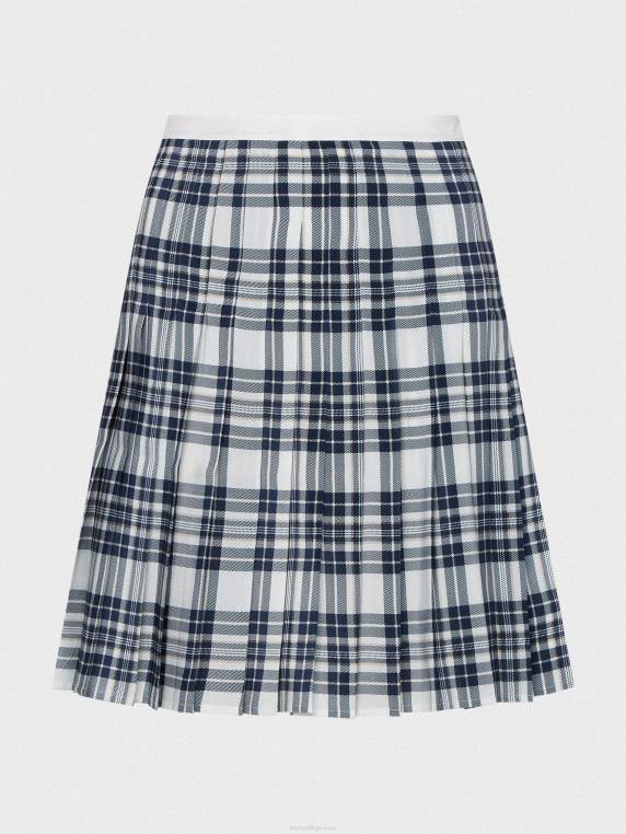 סמלים חצאית קפלים טרטן משי NX202461 סמל קטן המחאה/ecru/pitch blue Tommy Hilfiger