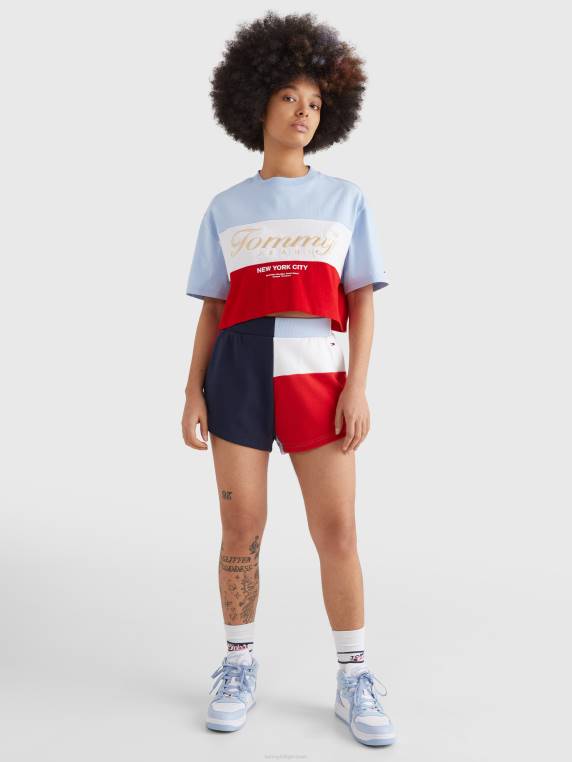 מכנסיים קצרים חסומים בצבע NX202464 דמדומים צי/מולטי Tommy Hilfiger