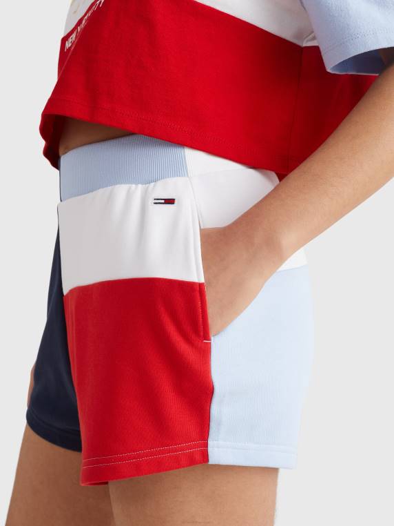 מכנסיים קצרים חסומים בצבע NX202464 דמדומים צי/מולטי Tommy Hilfiger