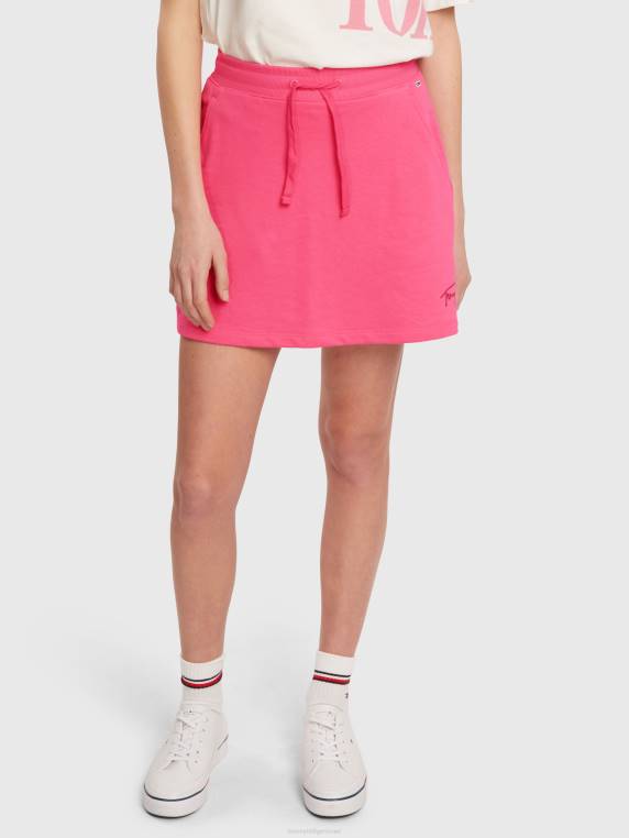 חצאית מיני זיעה עם לוגו חתימה NX202472 התראה ורודה Tommy Hilfiger