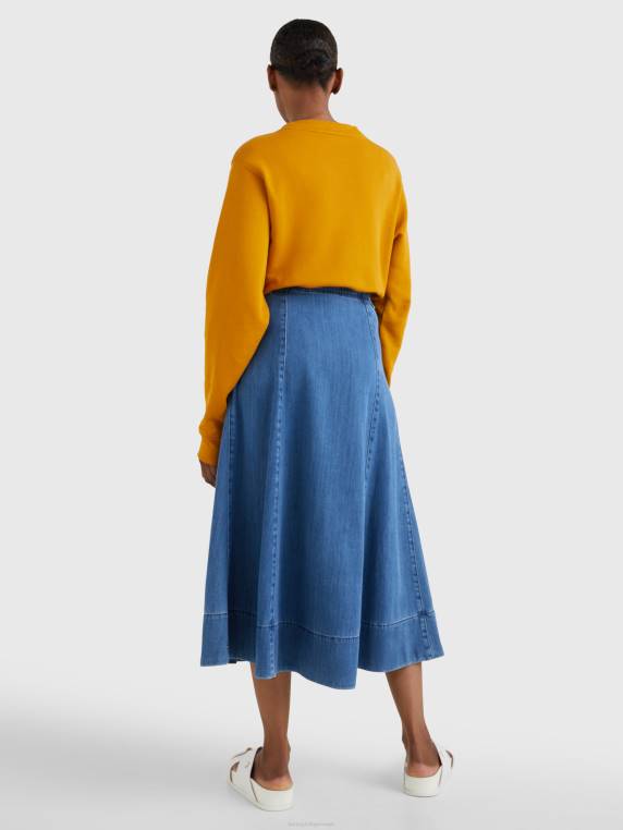 חצאית מידי קפלי ג'ינס NX202476 אגי Tommy Hilfiger