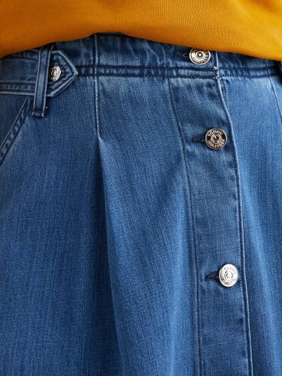 חצאית מידי קפלי ג'ינס NX202476 אגי Tommy Hilfiger