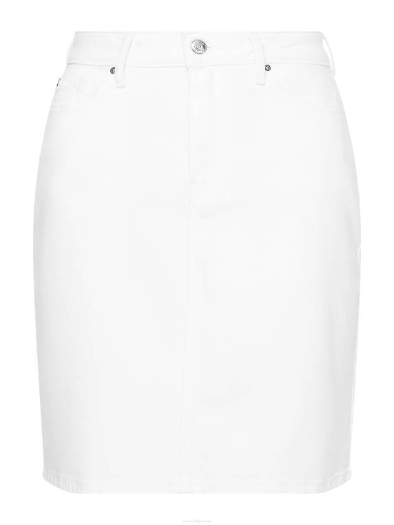 חצאית ג'ינס באורך הברך דק בכושר NX202481 האופטי הלבן Tommy Hilfiger