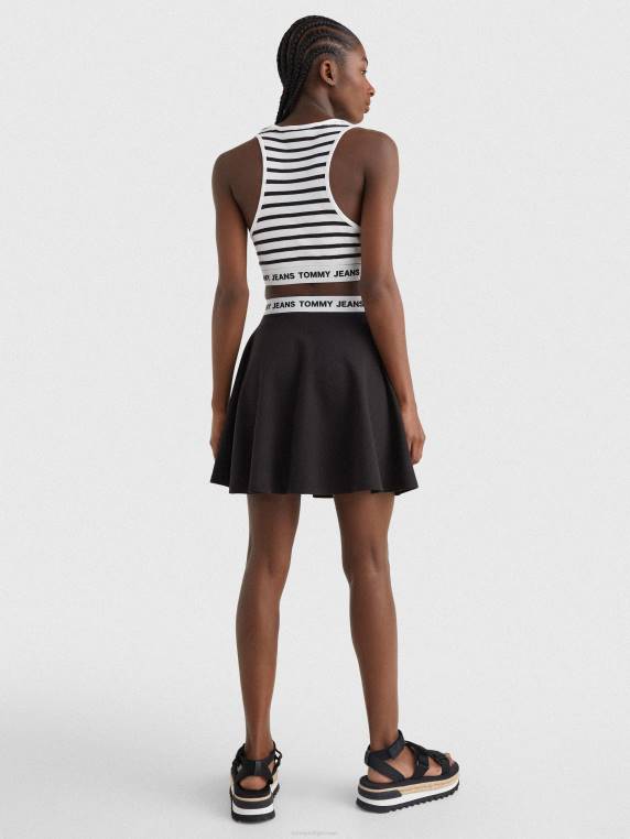 התאמה לחגורת לוגו וחצאית מתרחבת NX202497 שָׁחוֹר Tommy Hilfiger