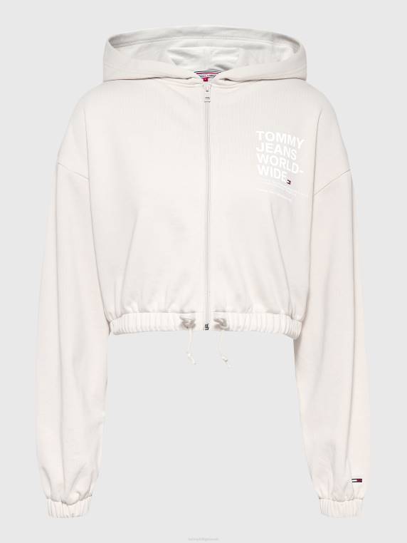 קפוצ'ונים עם רוכסן חתוך לוגו NX202509 בז' אבן Tommy Hilfiger