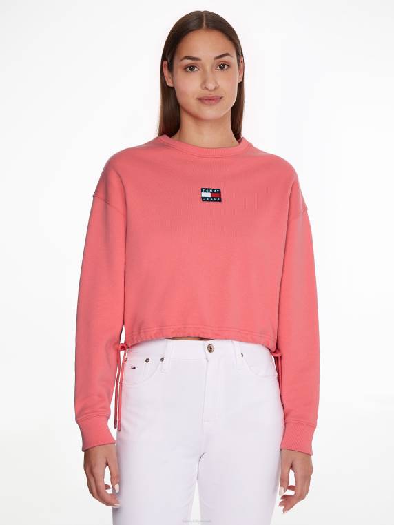 סווטשירט שרוך קצוץ תג NX202532 ורד גן Tommy Hilfiger