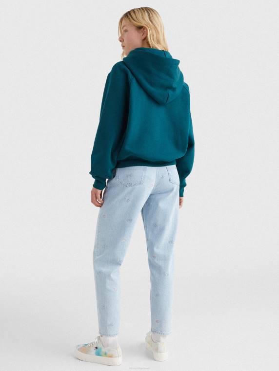 קפוצ'ון בכושר רגוע בקולג' NX202535 ירוק יער גשם Tommy Hilfiger