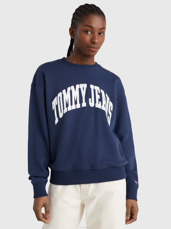 סווטשירט רגוע בקולג' NX202538 צי הדמדומים Tommy Hilfiger
