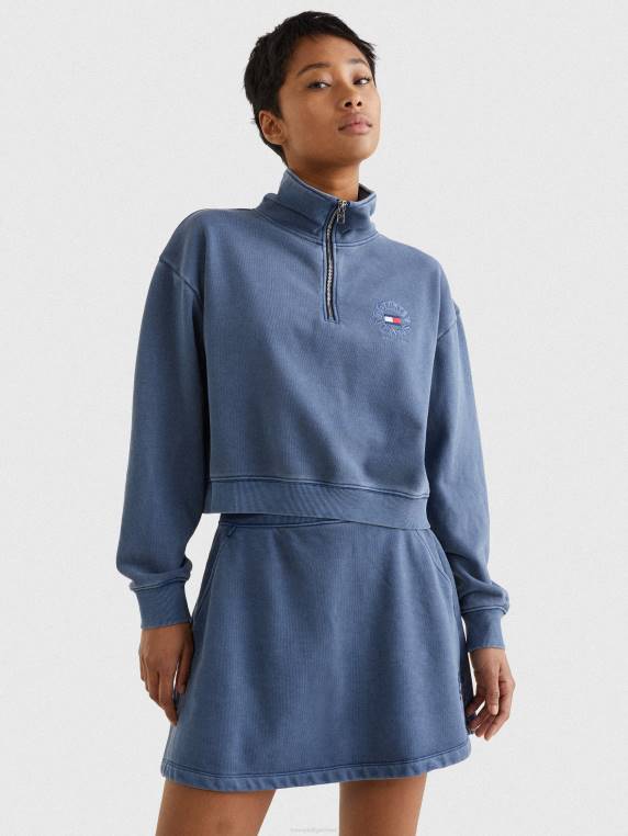 סווטשירט בגזרה רגועה עם רבע רוכסן NX202539 צי הדמדומים Tommy Hilfiger