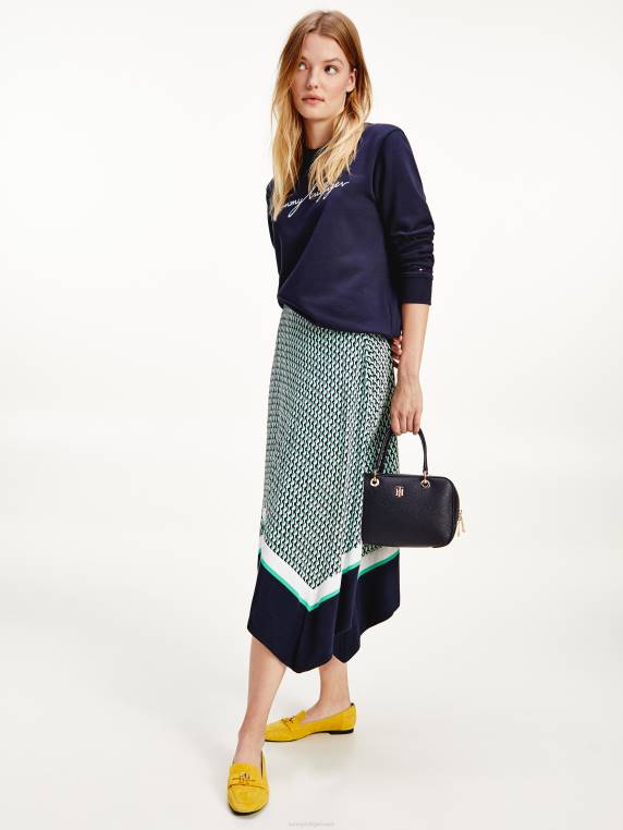 סווטשירט גרפי עם צווארון צווארון NX202541 שמיים מדבריים Tommy Hilfiger