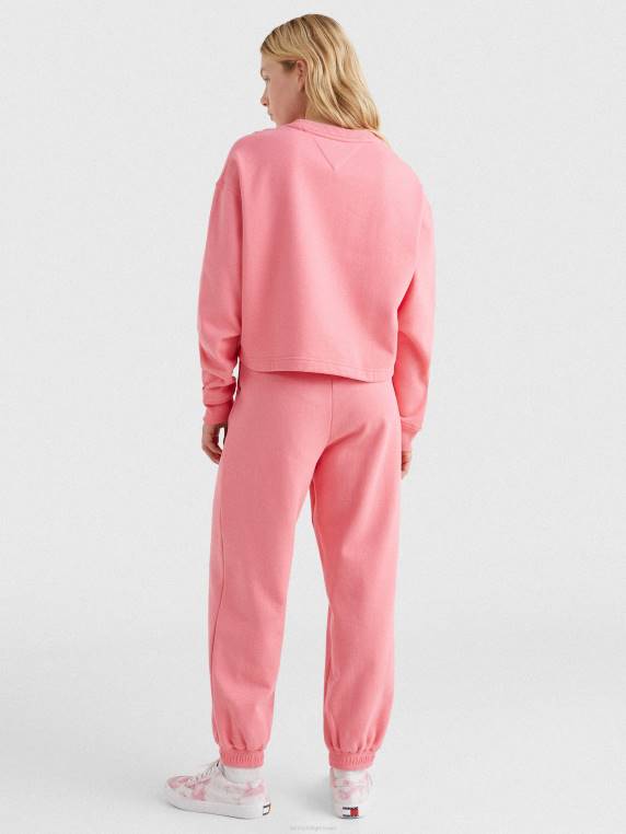 סווטשירט חתוך לוגו ממוחזר NX202543 ורד גן Tommy Hilfiger