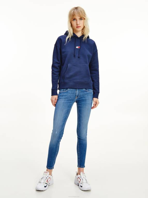 קפוצ'ון עם תג מרכזי NX202545 צי הדמדומים Tommy Hilfiger