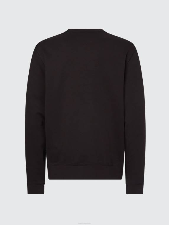 סוודר עם צווארון עגול בהדפס לב NX202547 שָׁחוֹר Tommy Hilfiger