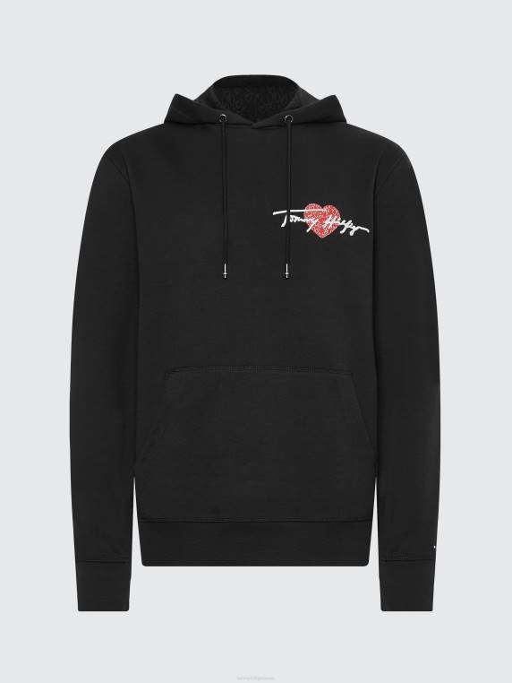 קפוצ'ון עם הדפס לב NX202549 שָׁחוֹר Tommy Hilfiger