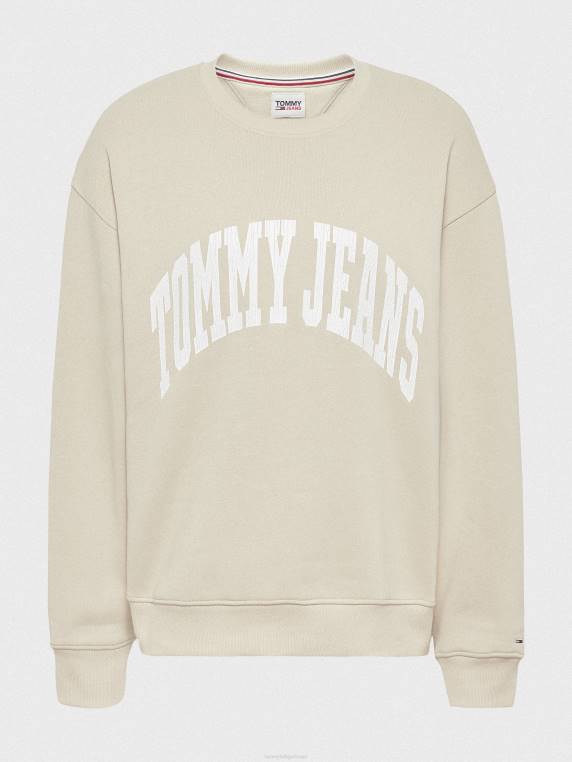 סווטשירט רגוע בקולג' NX202550 חול סוואנה Tommy Hilfiger