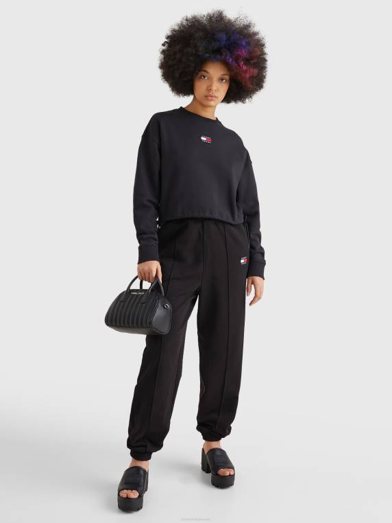 סווטשירט שרוך קצוץ תג NX202554 שָׁחוֹר Tommy Hilfiger