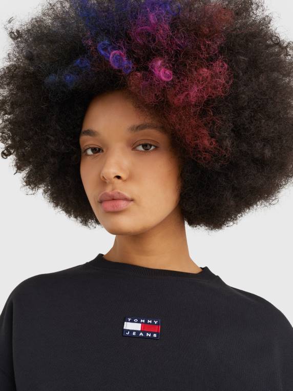 סווטשירט שרוך קצוץ תג NX202554 שָׁחוֹר Tommy Hilfiger