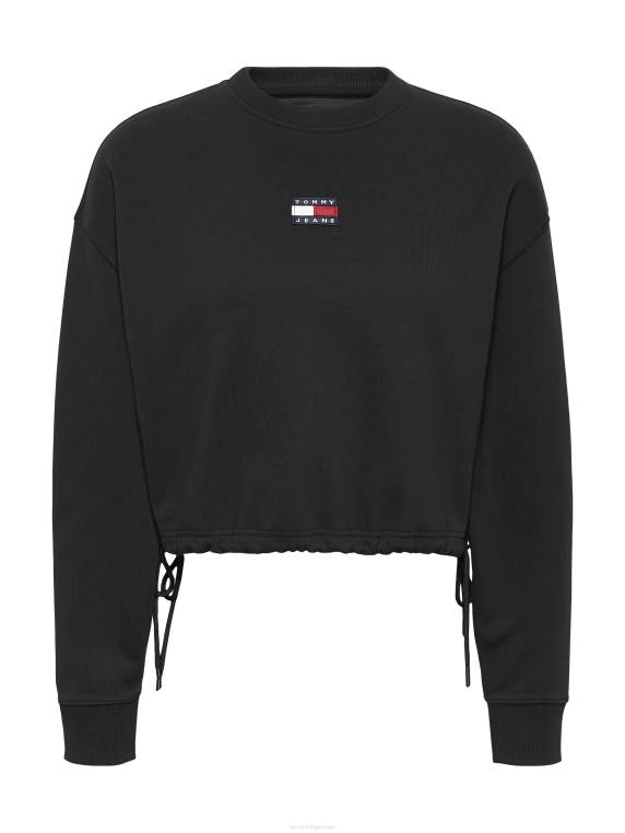 סווטשירט שרוך קצוץ תג NX202554 שָׁחוֹר Tommy Hilfiger